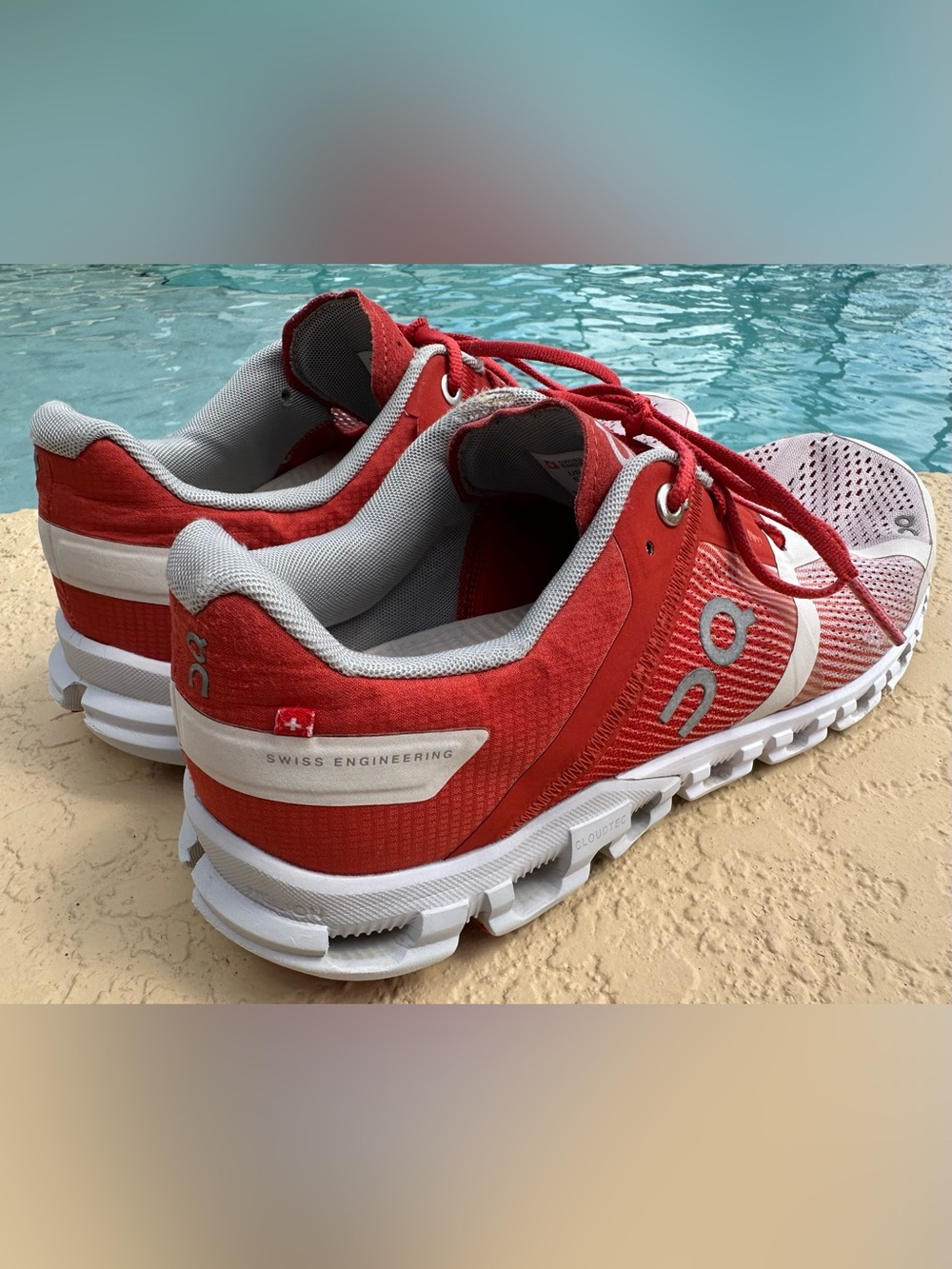ON CLOUD On Running Cloudflow Rust/Rose Lace Up Running Shoes Women Size 9.5